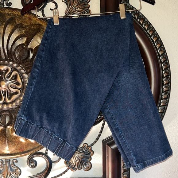 Soft Surroundings Women’s Pull On Skinny Blue Jeans Denim Pants Elastic Waist L - Picture 7 of 15